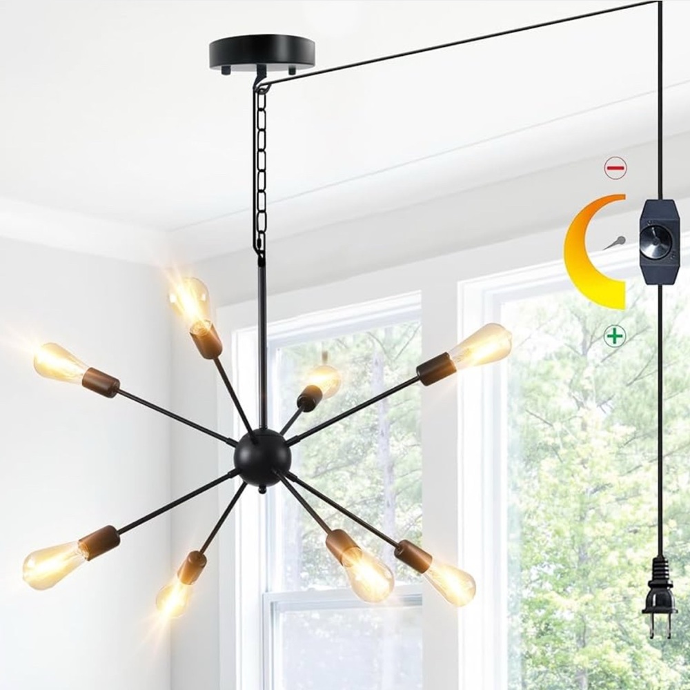 DIMMABLE Modern Sputnik Chandelier 26.3" Light Fixture,